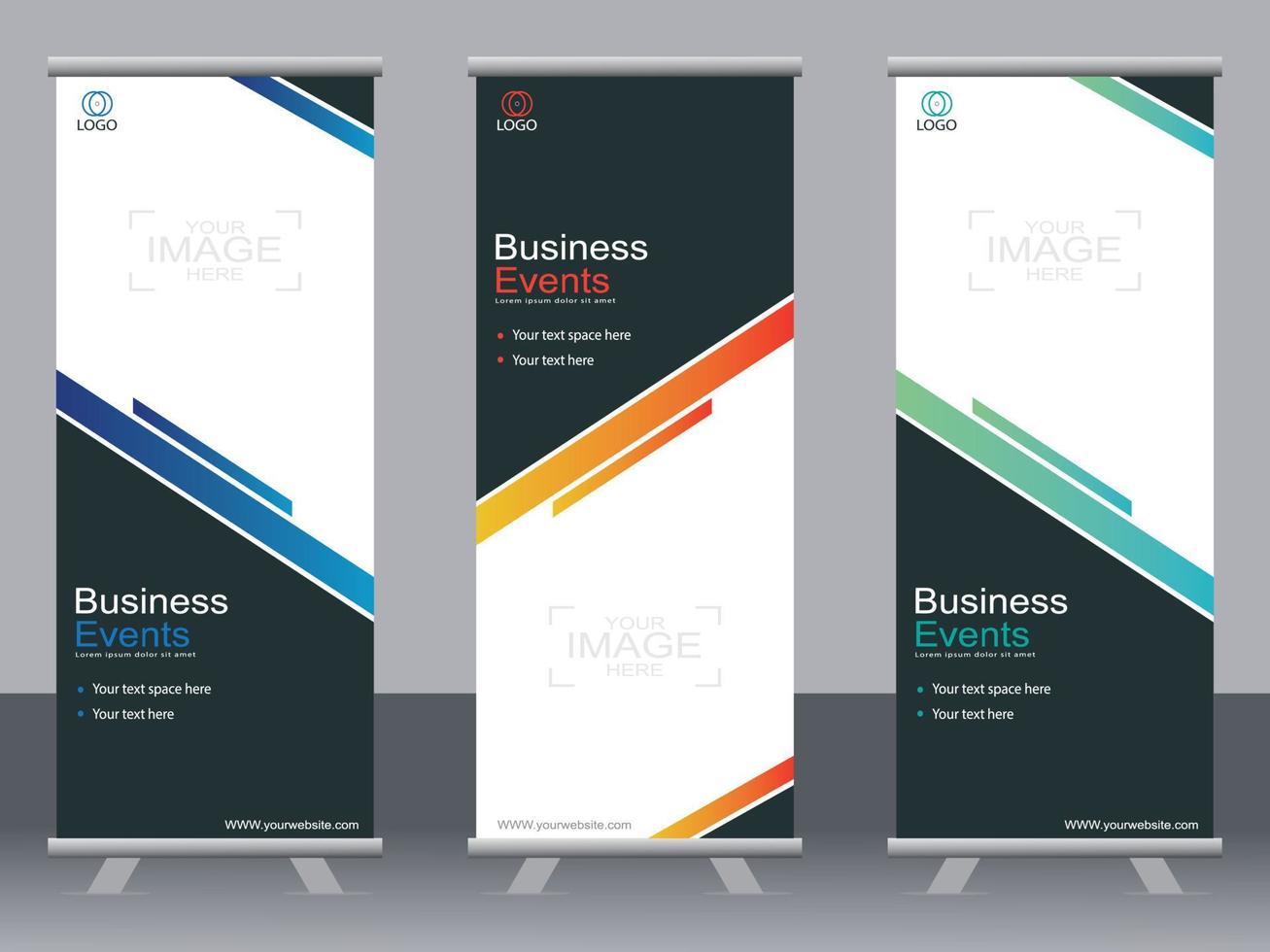 Business banner roll up set  standee banner template  Modern banner. vector