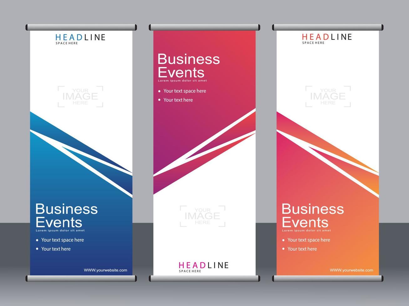 Business banner roll up set,standee banner template. vector