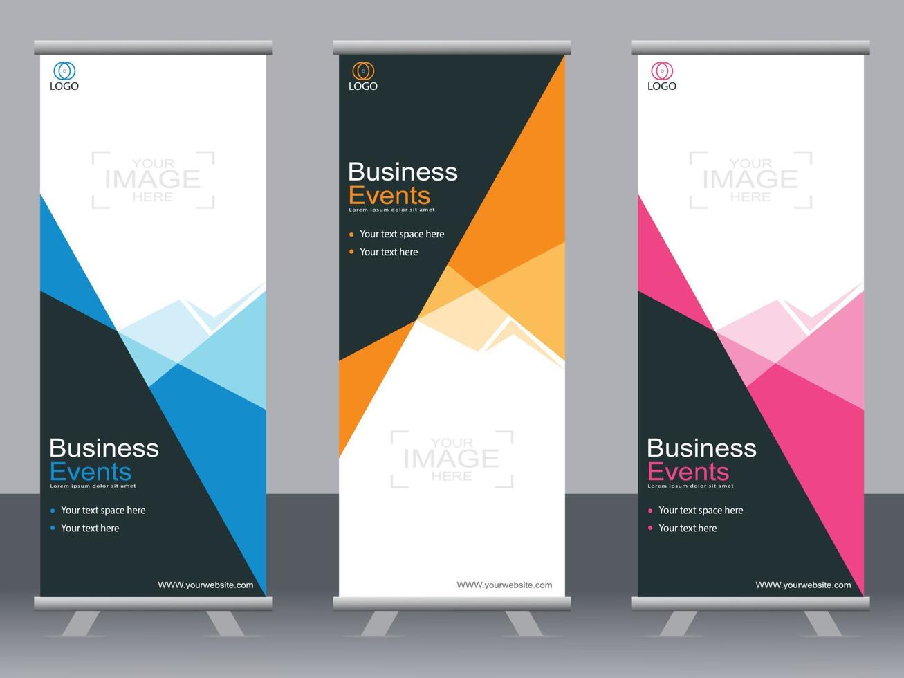 banner de negocios roll up set plantilla de banner standee. vector