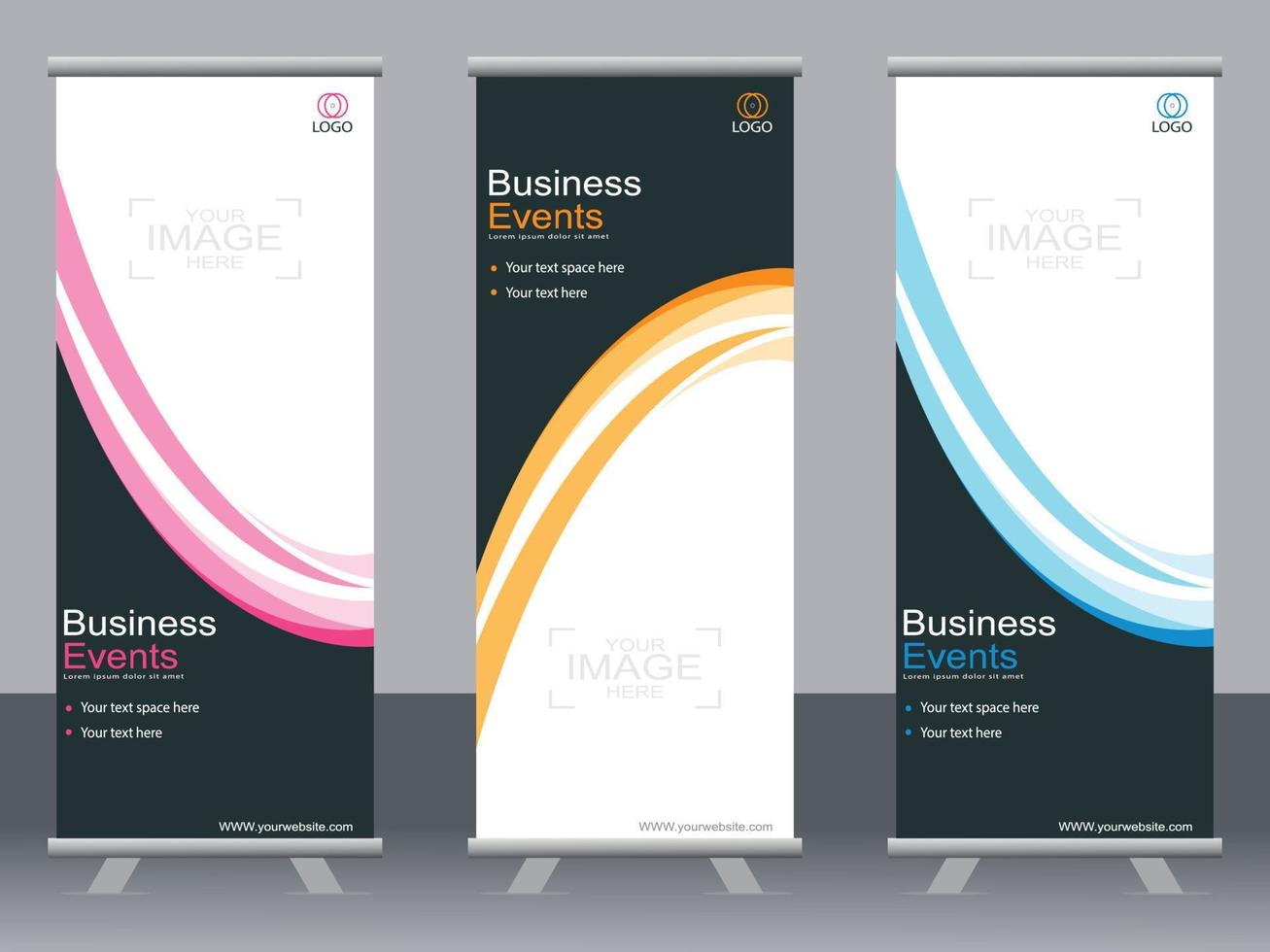 Business banner roll up set  standee banner template  Modern banner. vector