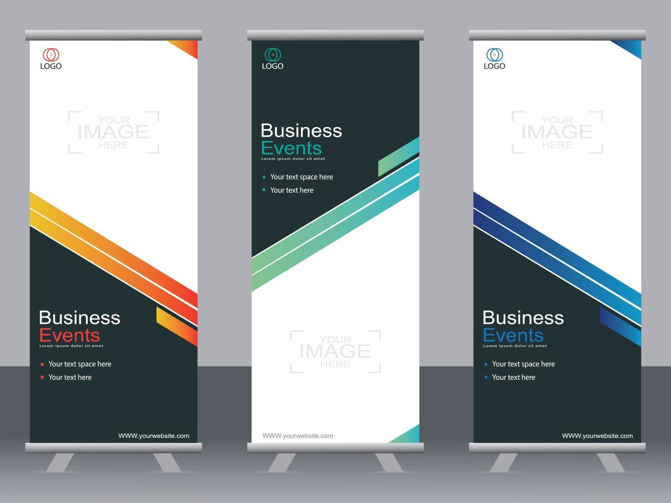 Business banner roll up set  standee banner template  Modern banner. vector