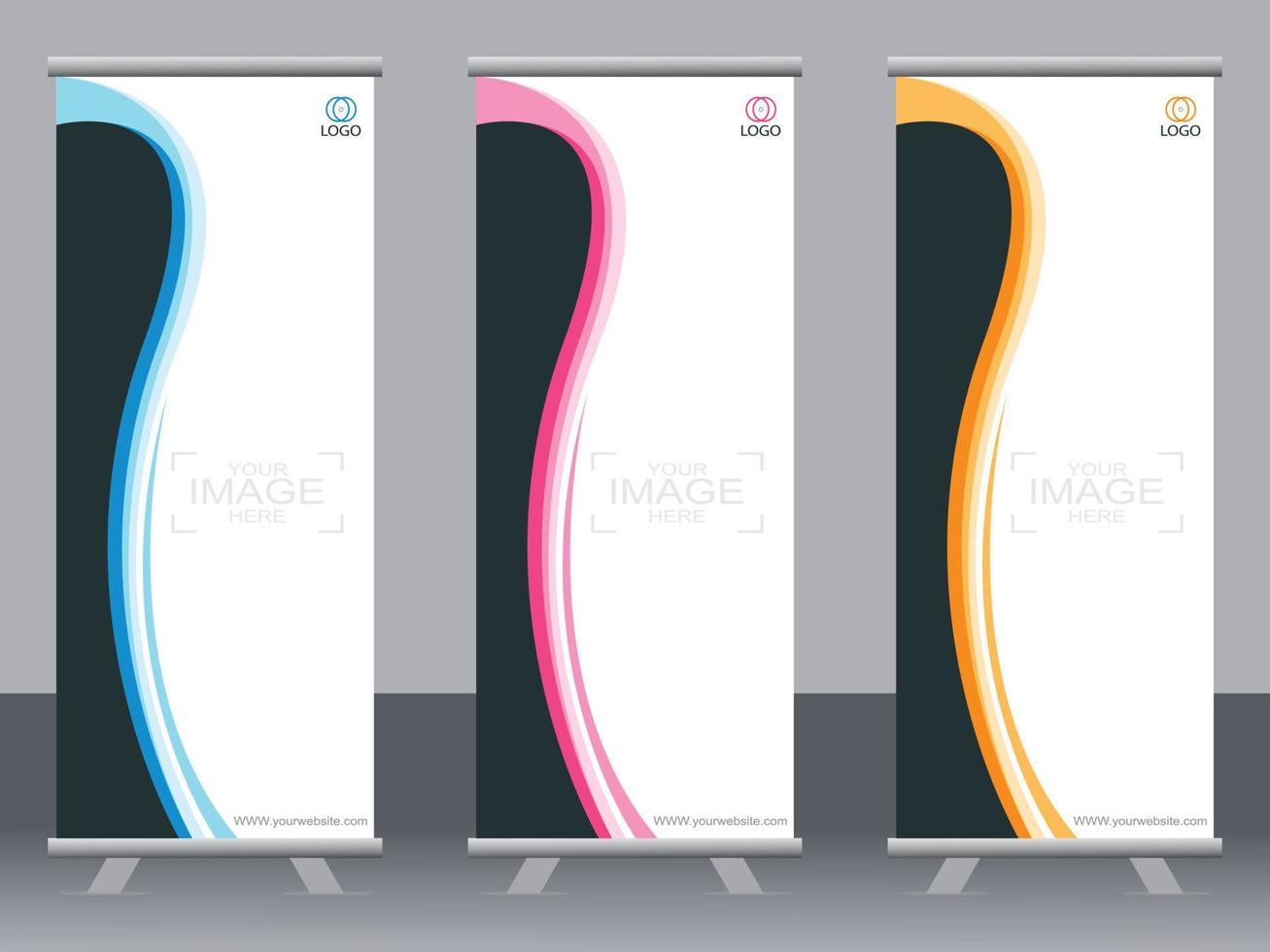 Business banner roll up set  standee banner template  Modern banner. vector