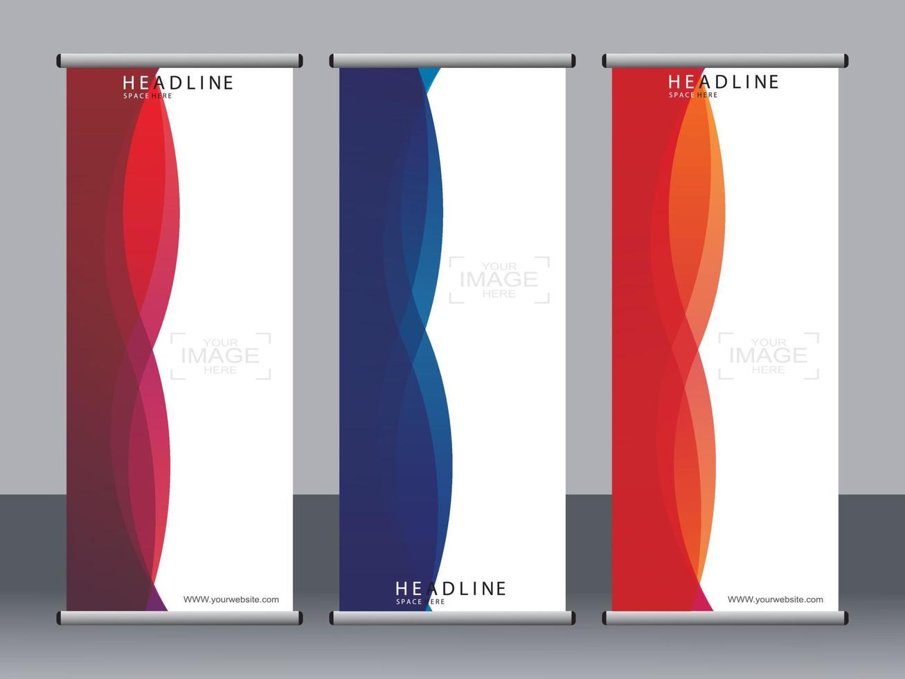 Business banner roll up set,standee banner template. vector