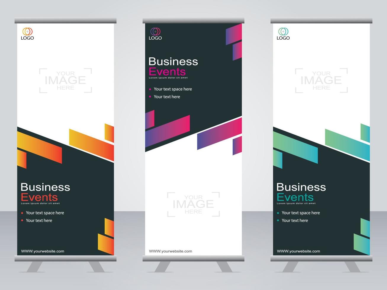 banner de negocios roll up set plantilla de banner standee. vector