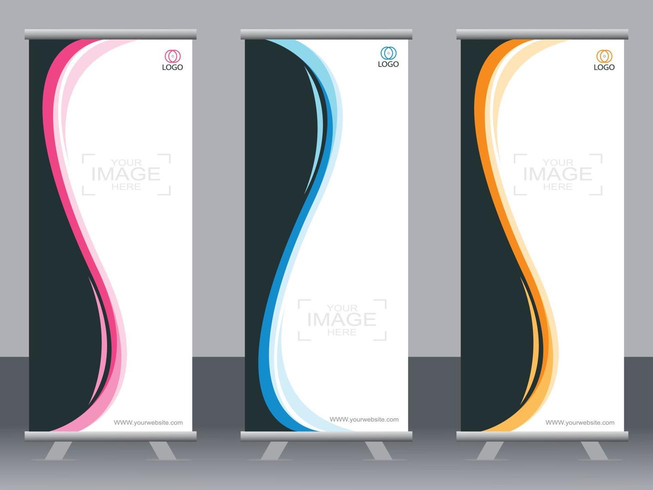 Business banner roll up set  standee banner template  Modern banner. vector