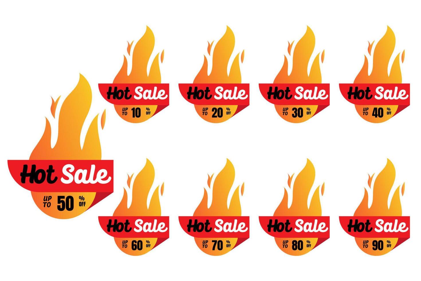 Hot sale set promotion label tag illustration design vector