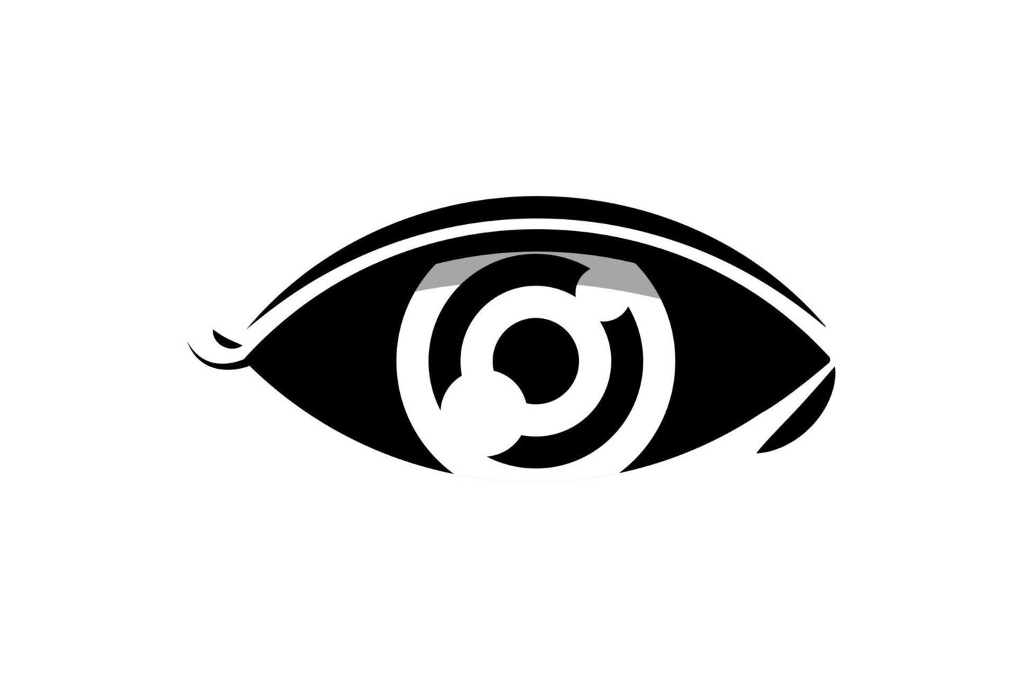 logotipo de ojo con tablero de destino en el interior. logotipos de marketing, fotografía o relacionados con el ojo y el objetivo. vector