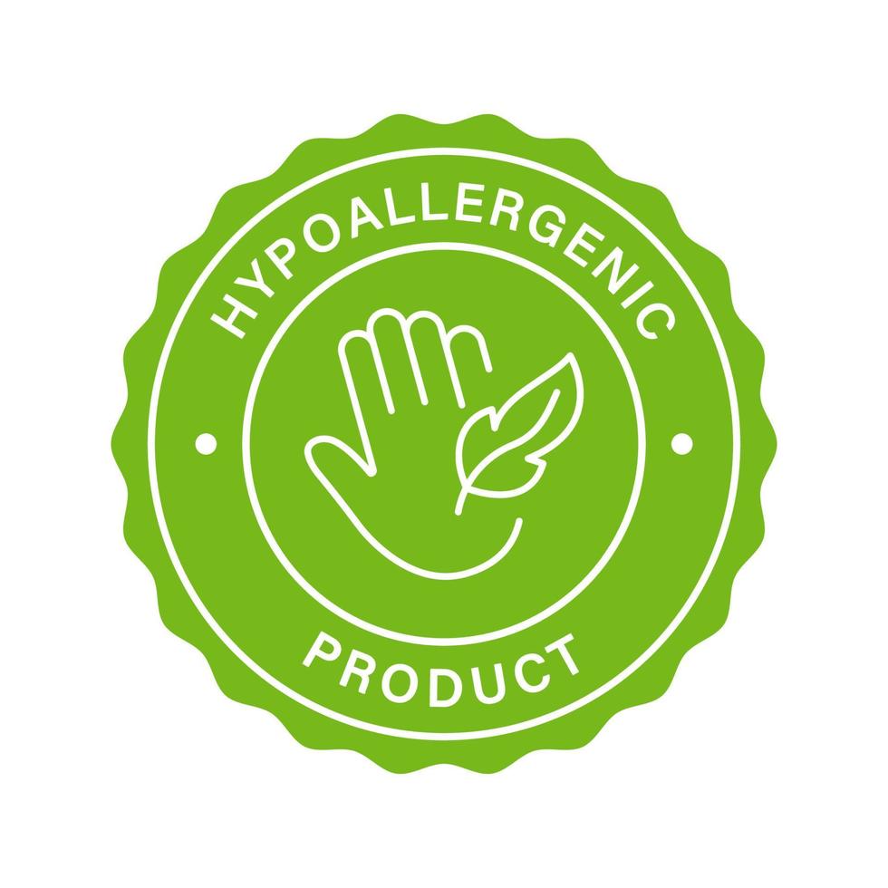 Safe Hypo Allergenic Product Stamp. Hypoallergenic Safety Cosmetic Green  Label. Allergen Free Sticker. Hand and Feather Symbol. Hypoallergenic  Material Approved Logo. Isolated Vector Illustration. 9009078 Vector Art at  Vecteezy
