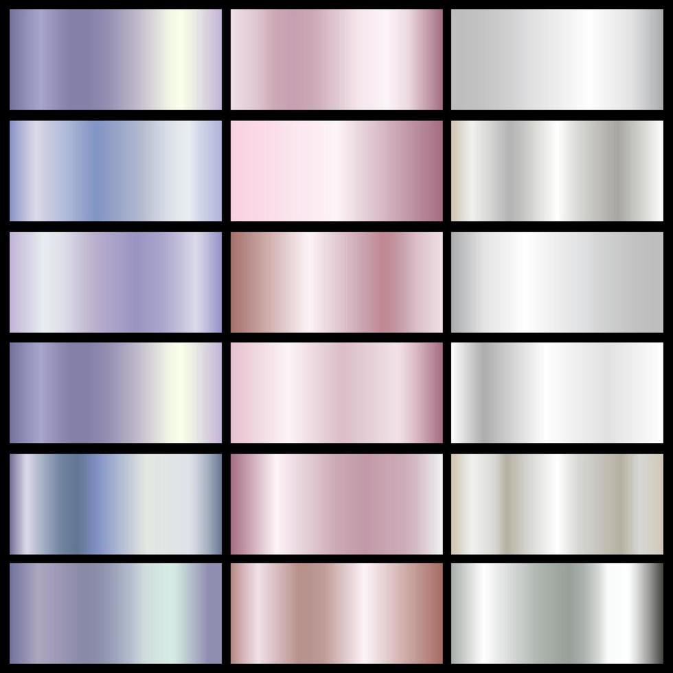 Set of pink, neon, and silver texture backgrounds. vector