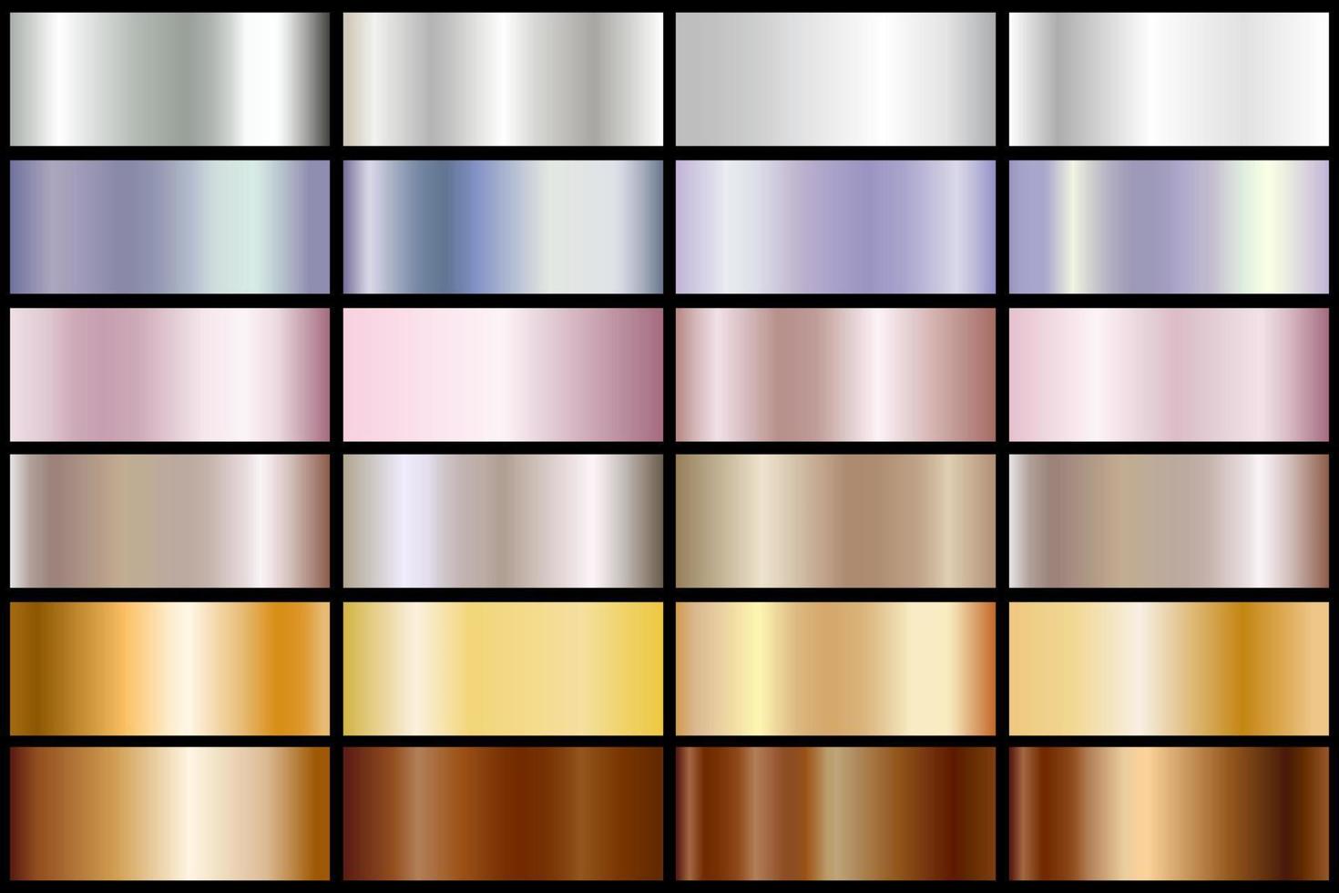 Set of pink, neon, bronze, silver, and gold texture backgrounds. vector
