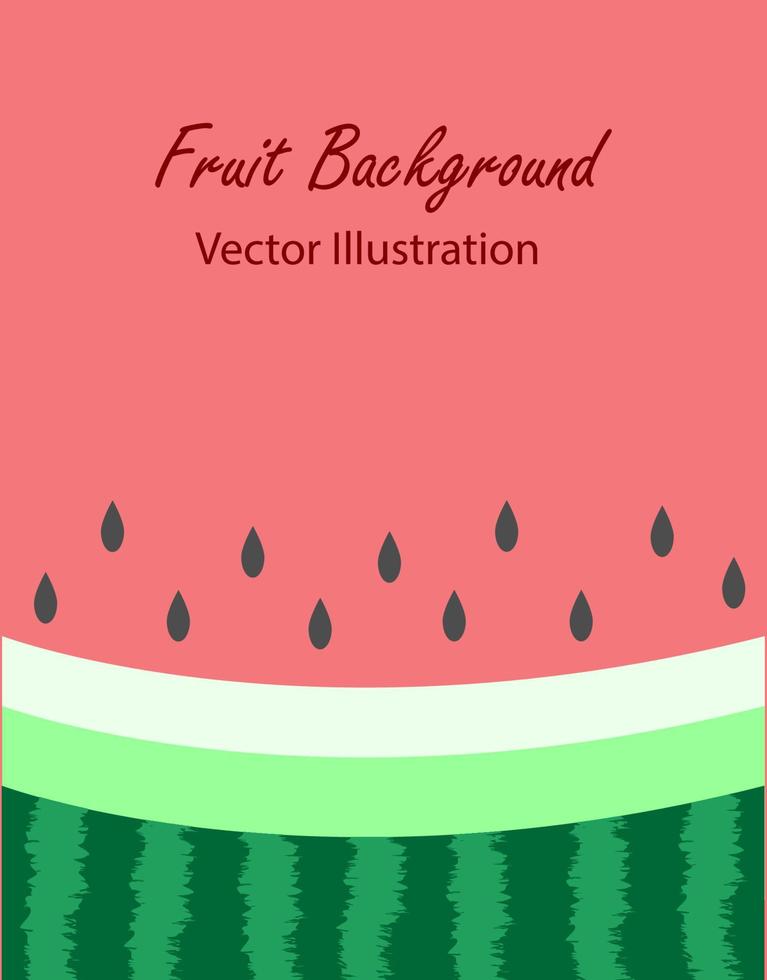 sandía con fondo de piel y semillas. frutas tropicales y concepto de verano. vector