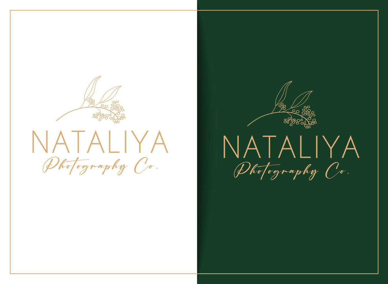 Botanical Floral element Hand Drawn Logo with Wild Flower and Leaves. Logo for spa and beauty salon, boutique, organic shop, wedding, floral , skin care, cosmetics, photography and interior business vector