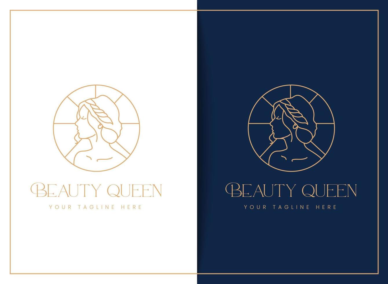 dibujado a mano estilo de revestimiento mínimo cara de mujer femenina o retrato emblema insignia plantilla de logotipo para belleza cuidado de la piel spa peluquería cosméticos moda negocio o industria vector