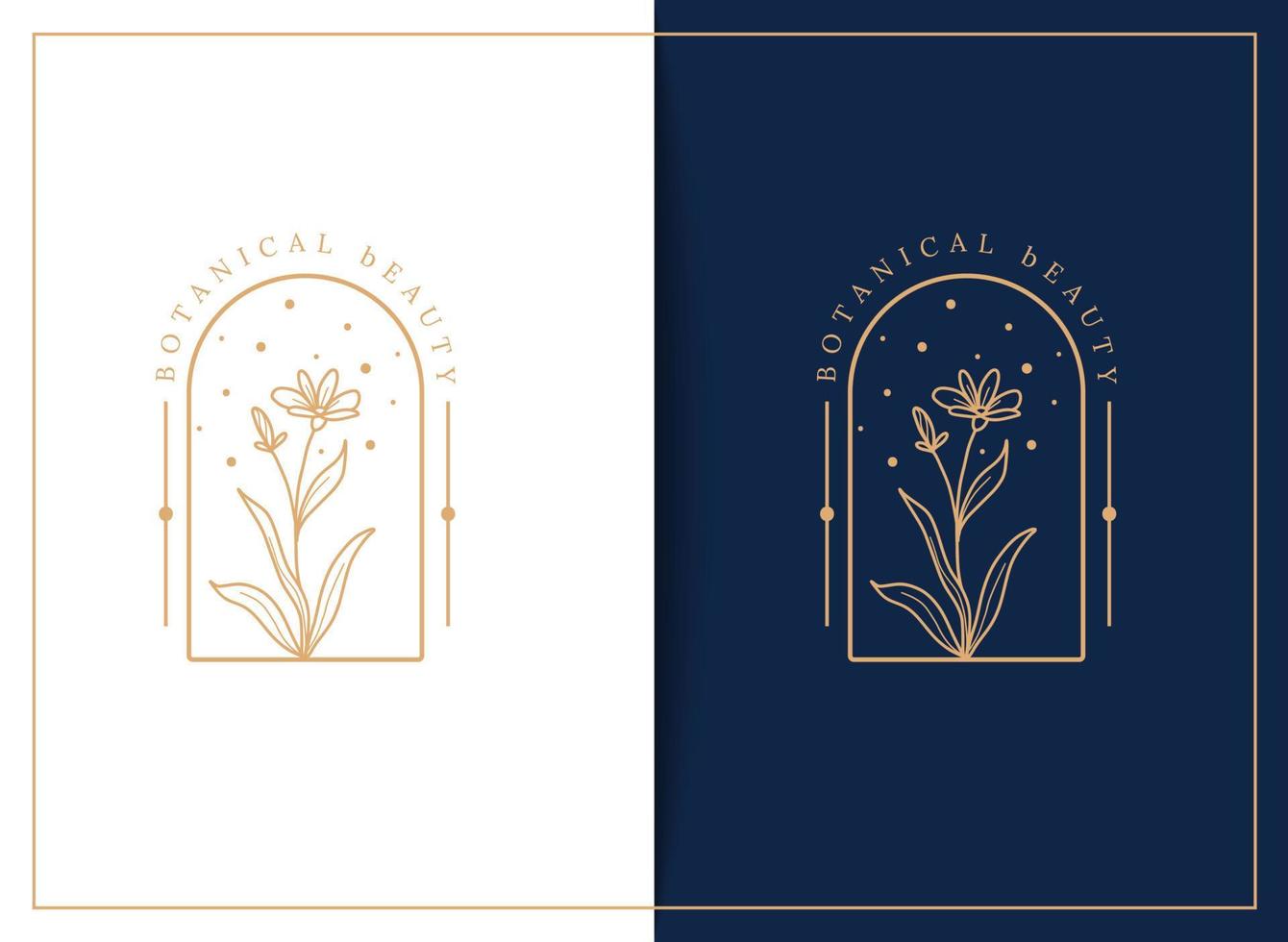 logotipo dibujado a mano con elementos florales botánicos con flores silvestres y hojas. logo para spa y salón de belleza, boutique, tienda orgánica, boda, floral, cuidado de la piel, cosméticos, fotografía y negocios de interior vector