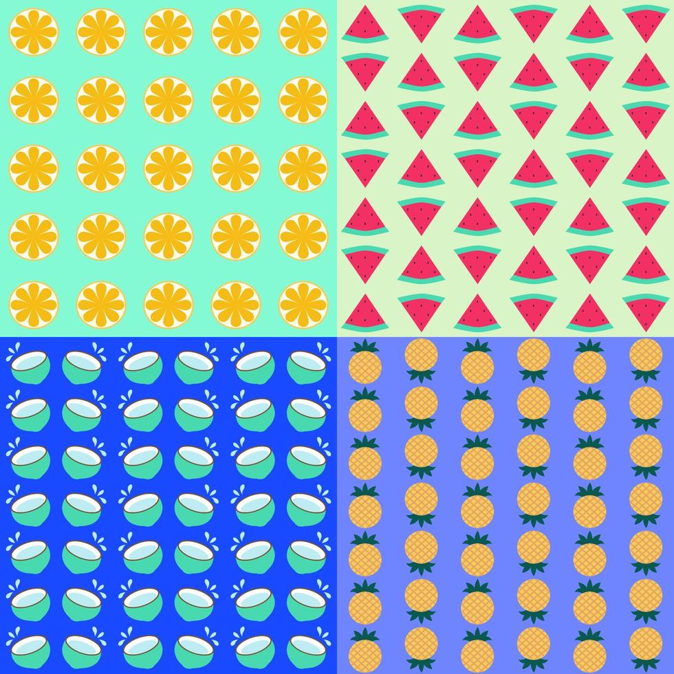 Summer pattern seamless vector collection set design