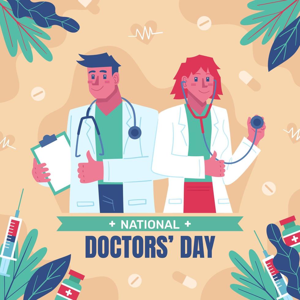 concepto del día nacional del médico vector