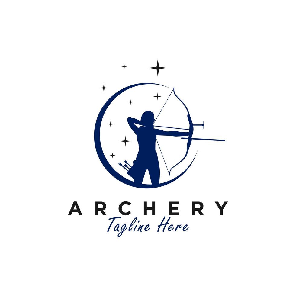 archery sports illustration logo design vector