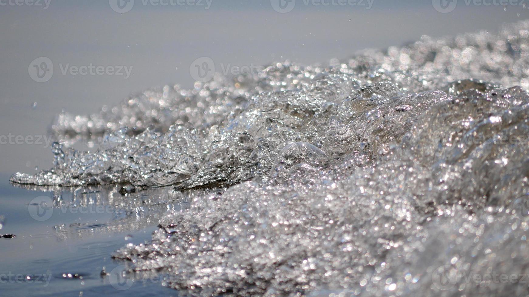 Blurred background and texture of bubble on the water photo