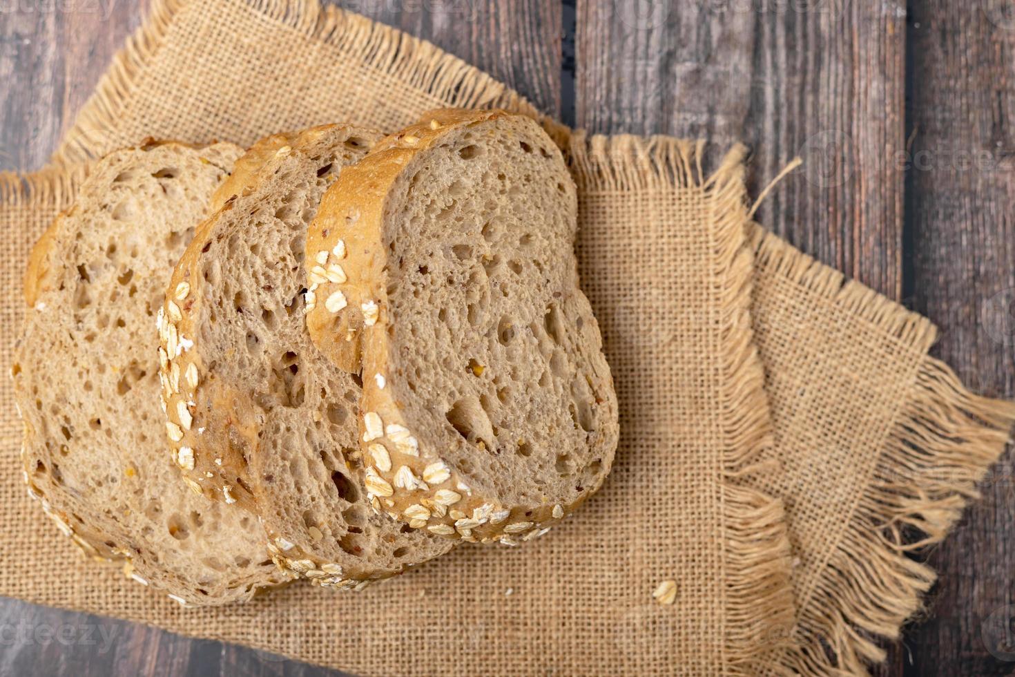 Corn breads sliced on the sack photo