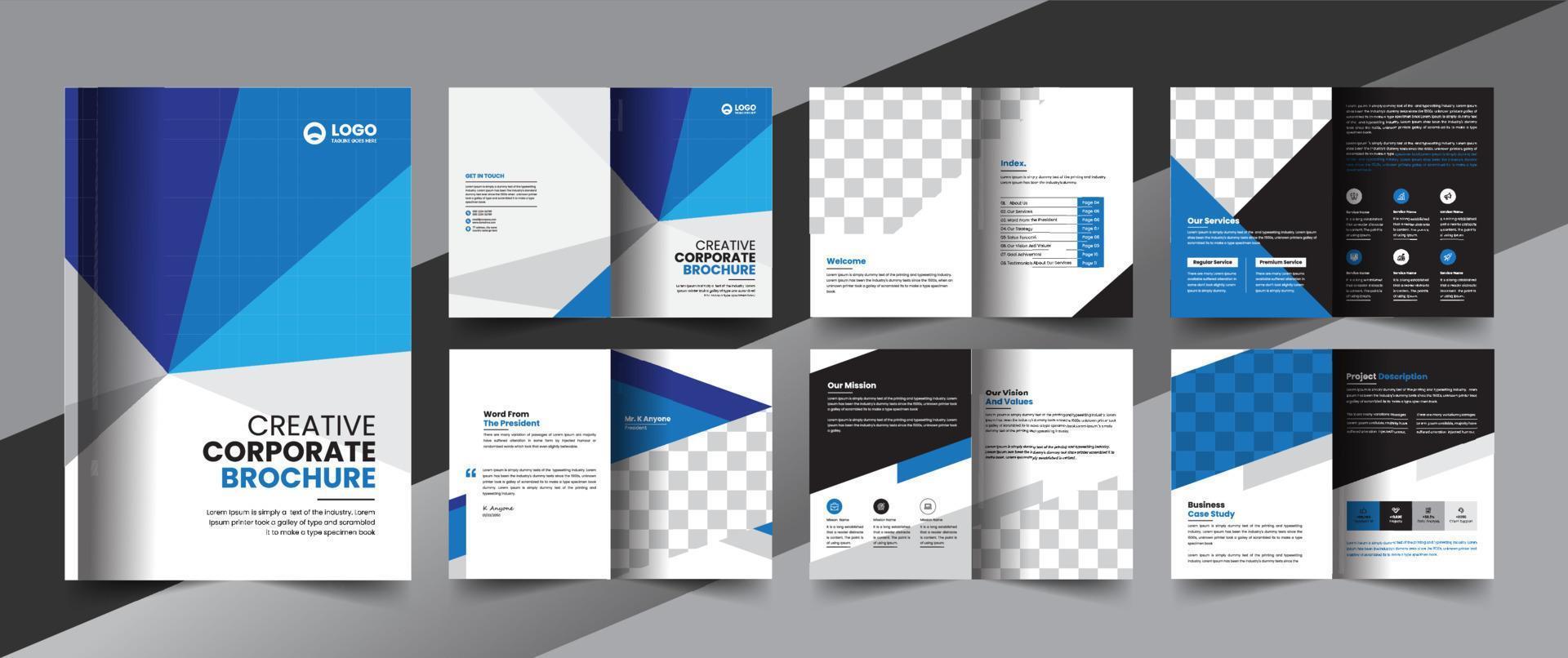 Corporate company profile brochure annual report booklet business proposal layout concept design vector