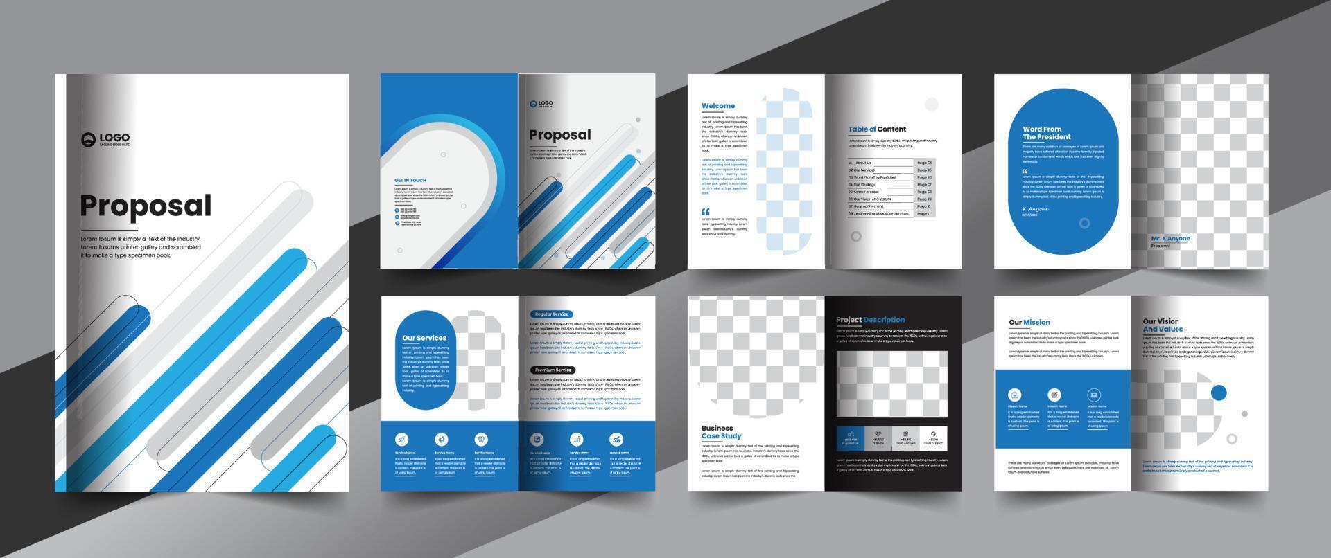 folleto de perfil de empresa corporativa folleto de informe anual diseño de concepto de diseño de propuesta comercial vector