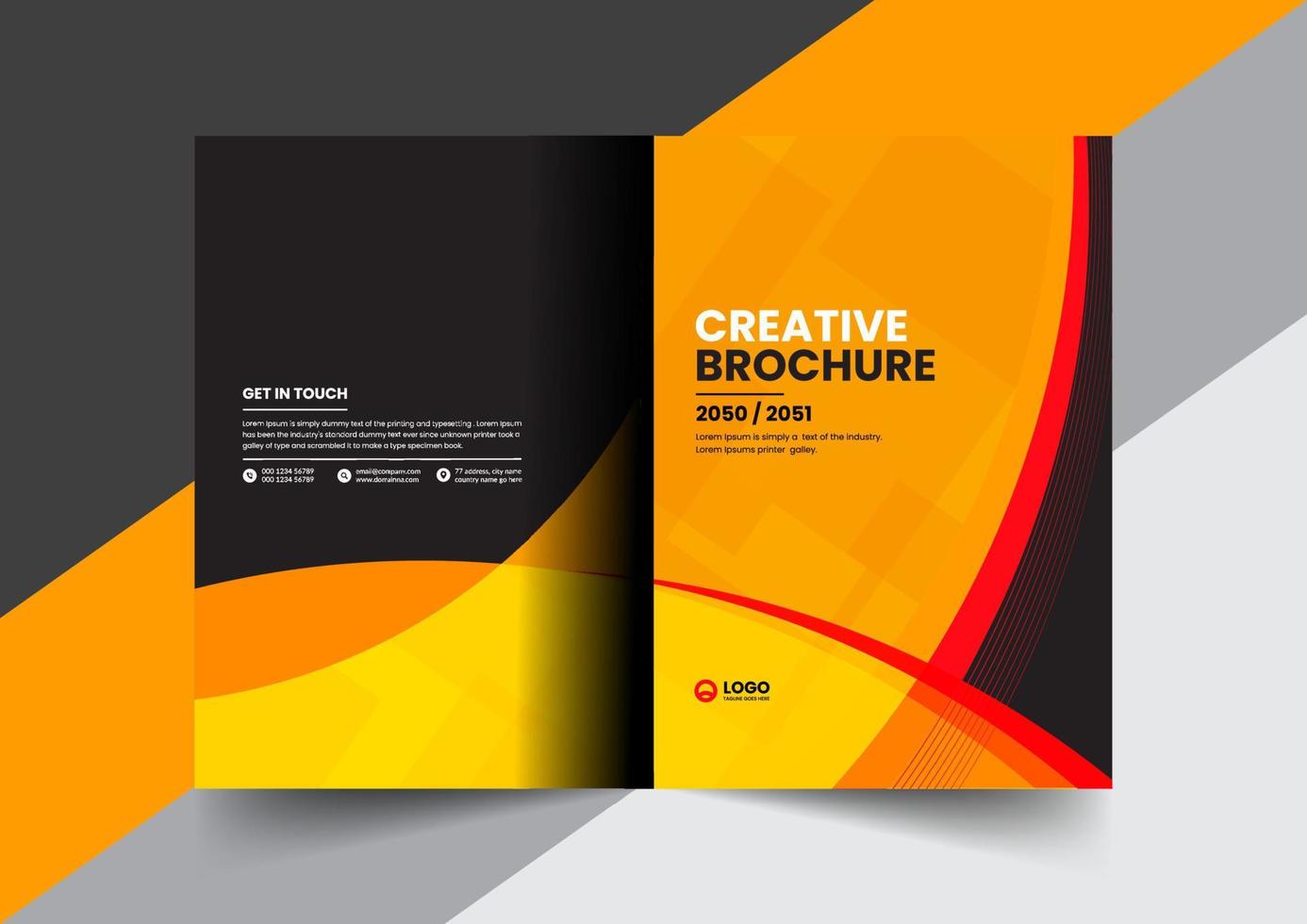 Corporate company profile brochure annual report booklet proposal cover page layout concept design vector