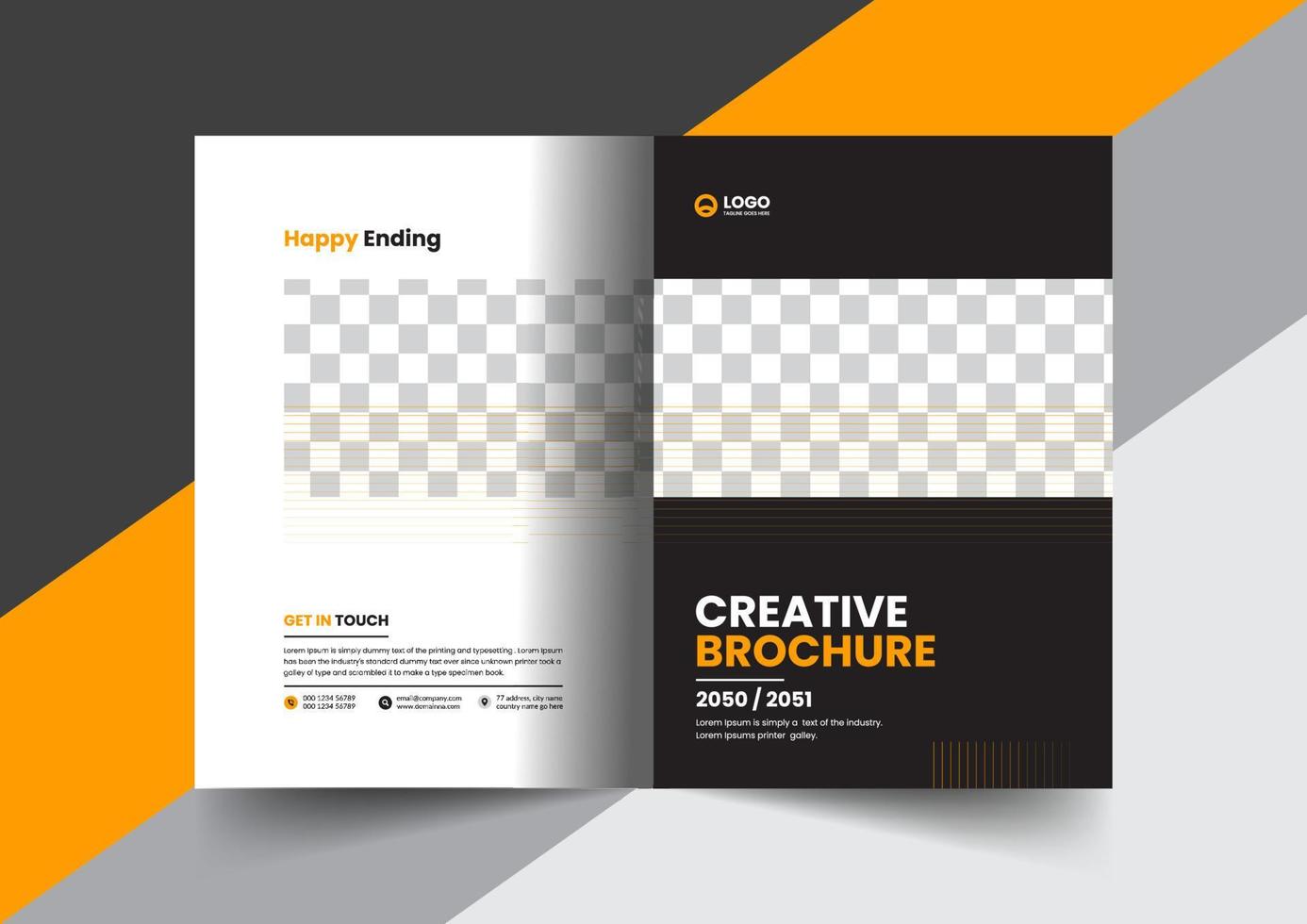 Corporate company profile brochure annual report booklet proposal cover page layout concept design vector