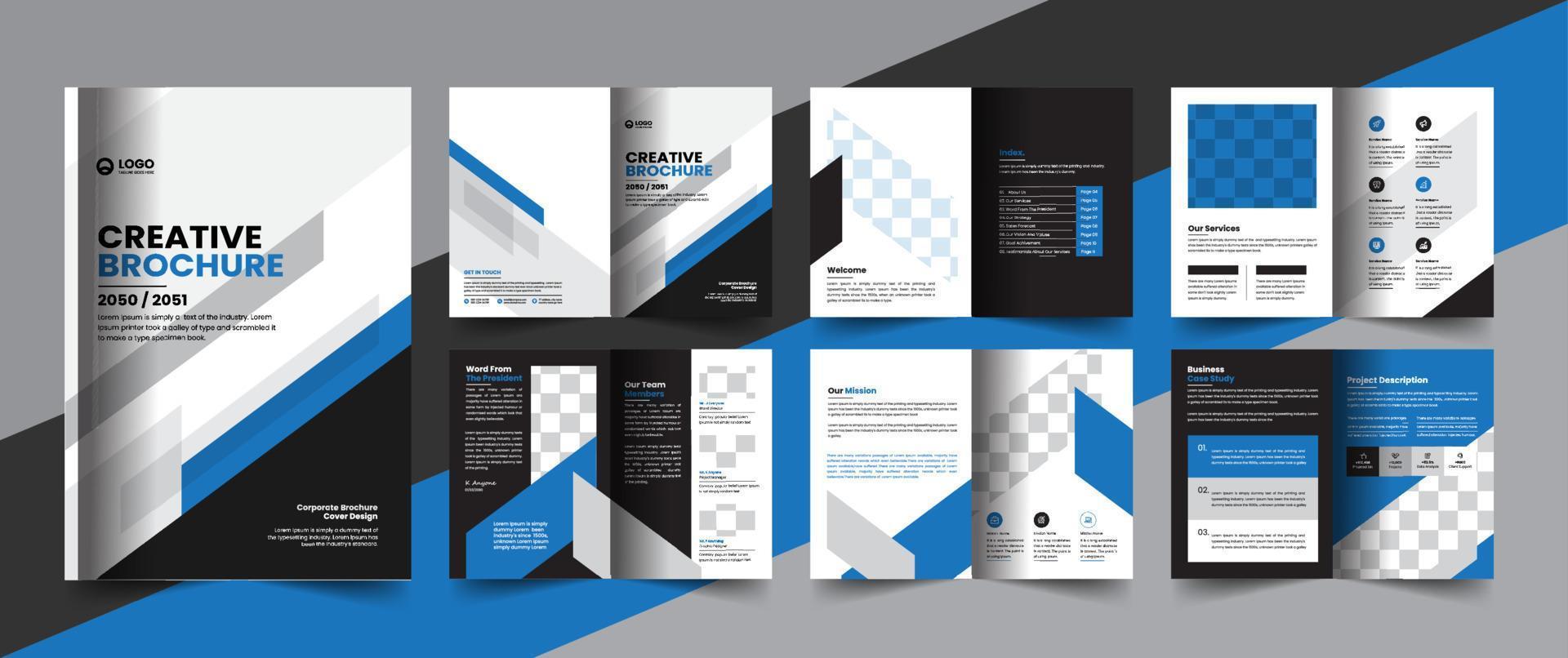 Corporate company profile brochure annual report booklet business proposal layout concept design vector
