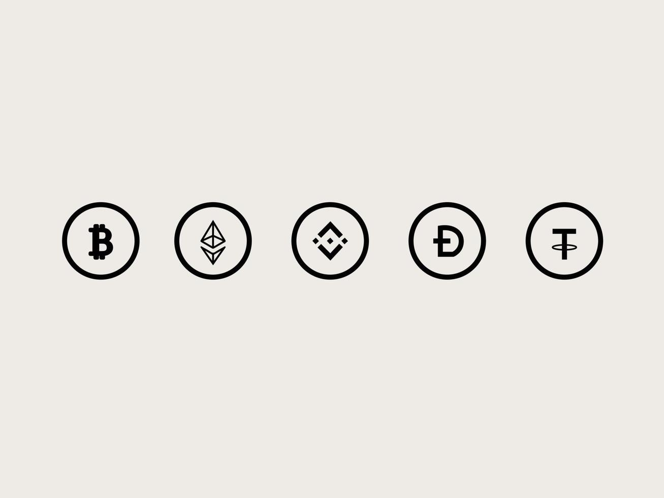 logo design crypto ideas icon bundles vector