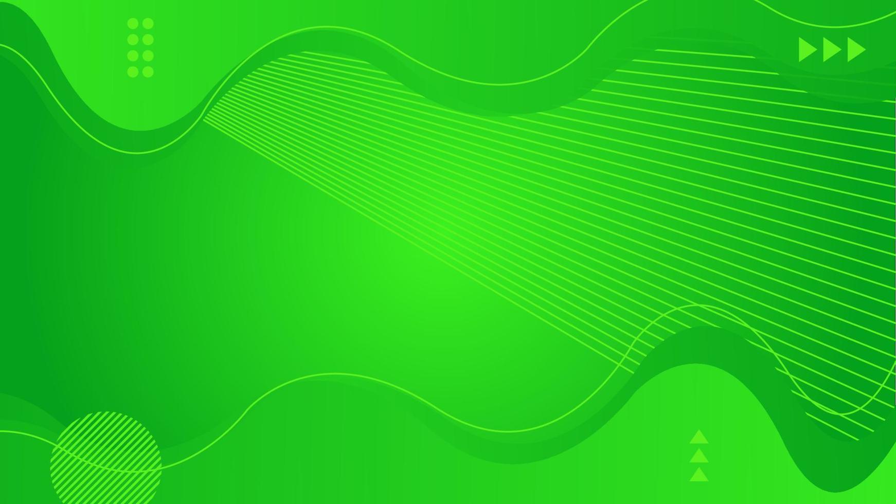Green wave abstract background with shape and line vector