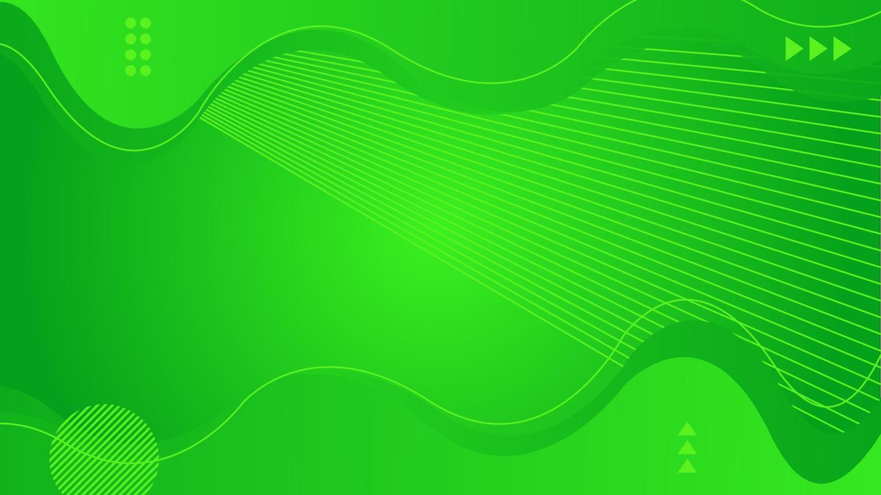 Fondo abstracto de onda verde con forma y línea vector