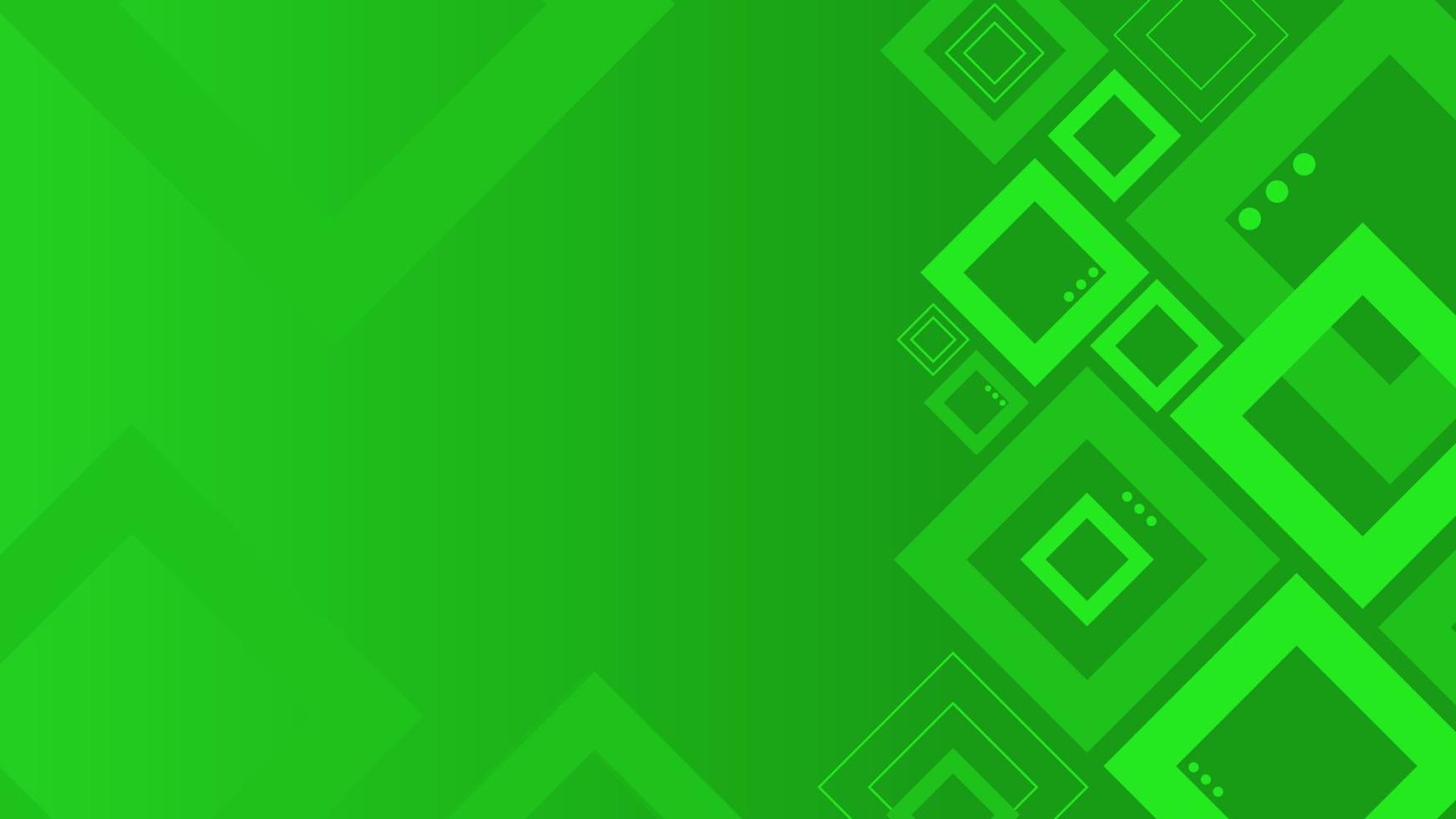 Green abstract background with square shapes vector