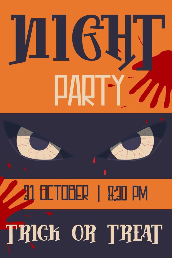 minimalismo de película de halloween de cartel vintage para diseño de volante. Cine antiguo de terror. plantilla de diseño decoración de fiesta ilustración vectorial creativa. diseño de carteles de vacaciones. Película de cine antiguo de terror. vector