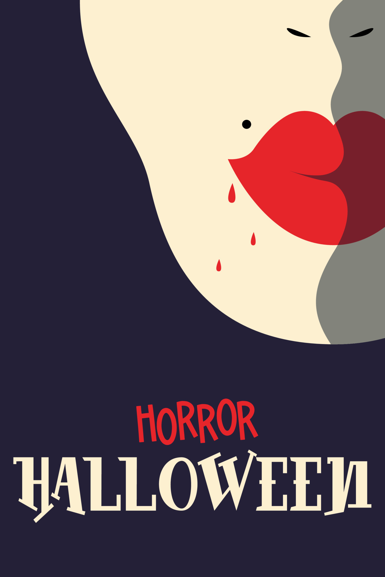 Vintage poster Halloween movie minimalism for flyer design. Horror old Vintage poster Halloween movie minimalism for flyer design. Horror old