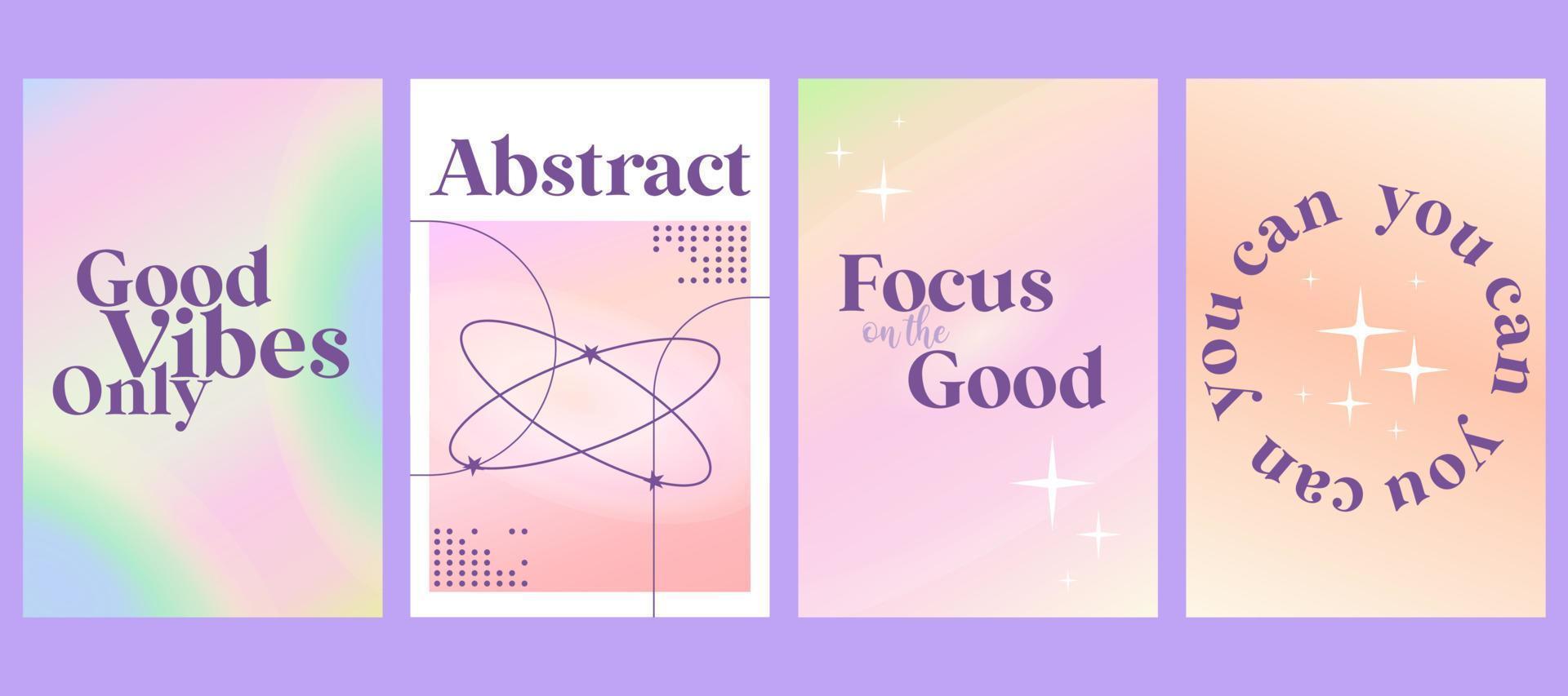 Gradient aesthetic good vibe poster, inspiring design horizontal