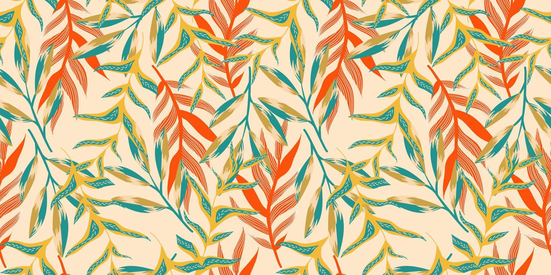 Aesthetic boho jungle seamless pattern for print design. Boho botanical tropic floral background. Modern exotic floral jungle pattern. Geometric texture. Print design. vector