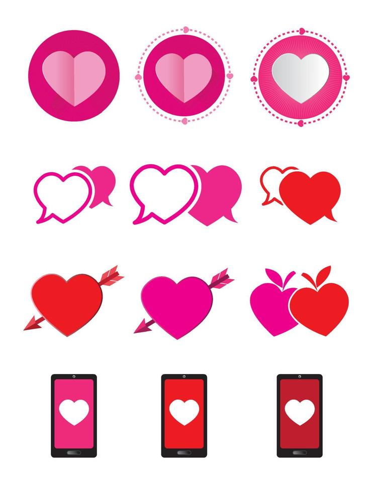 conjunto de iconos de corazón vector