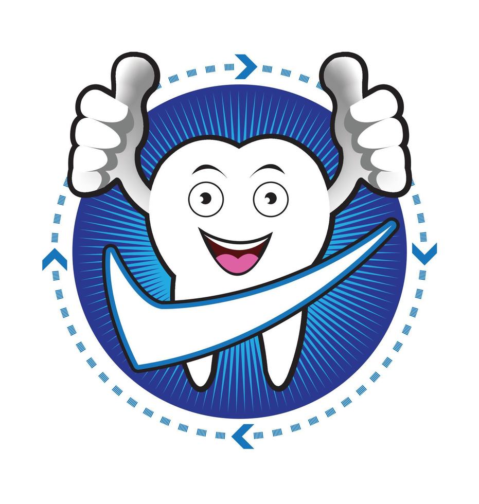 Illustration of cartoon Smiling tooth banner vector