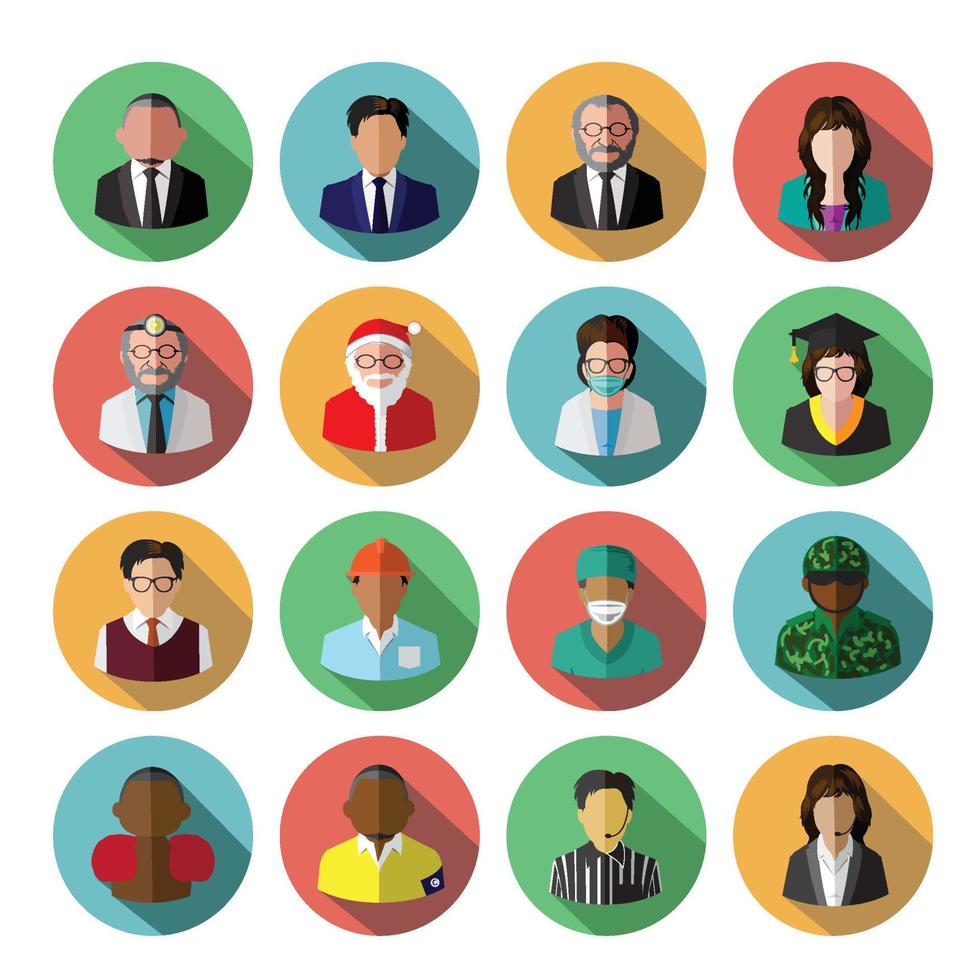 Illustration of flat people icons set vector