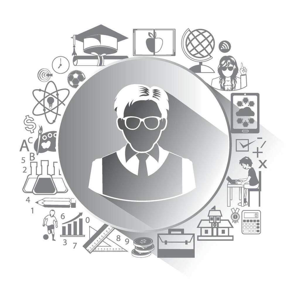 Illustration of Education icons set vector