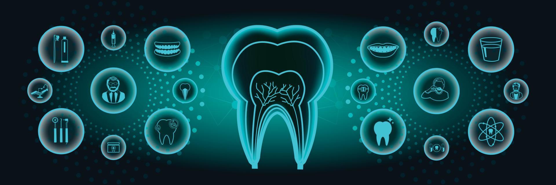 Dental icons collection Banner vector