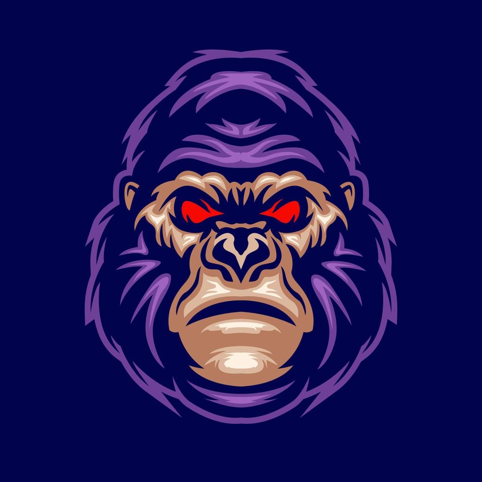 Gorilla head mascot logo vector