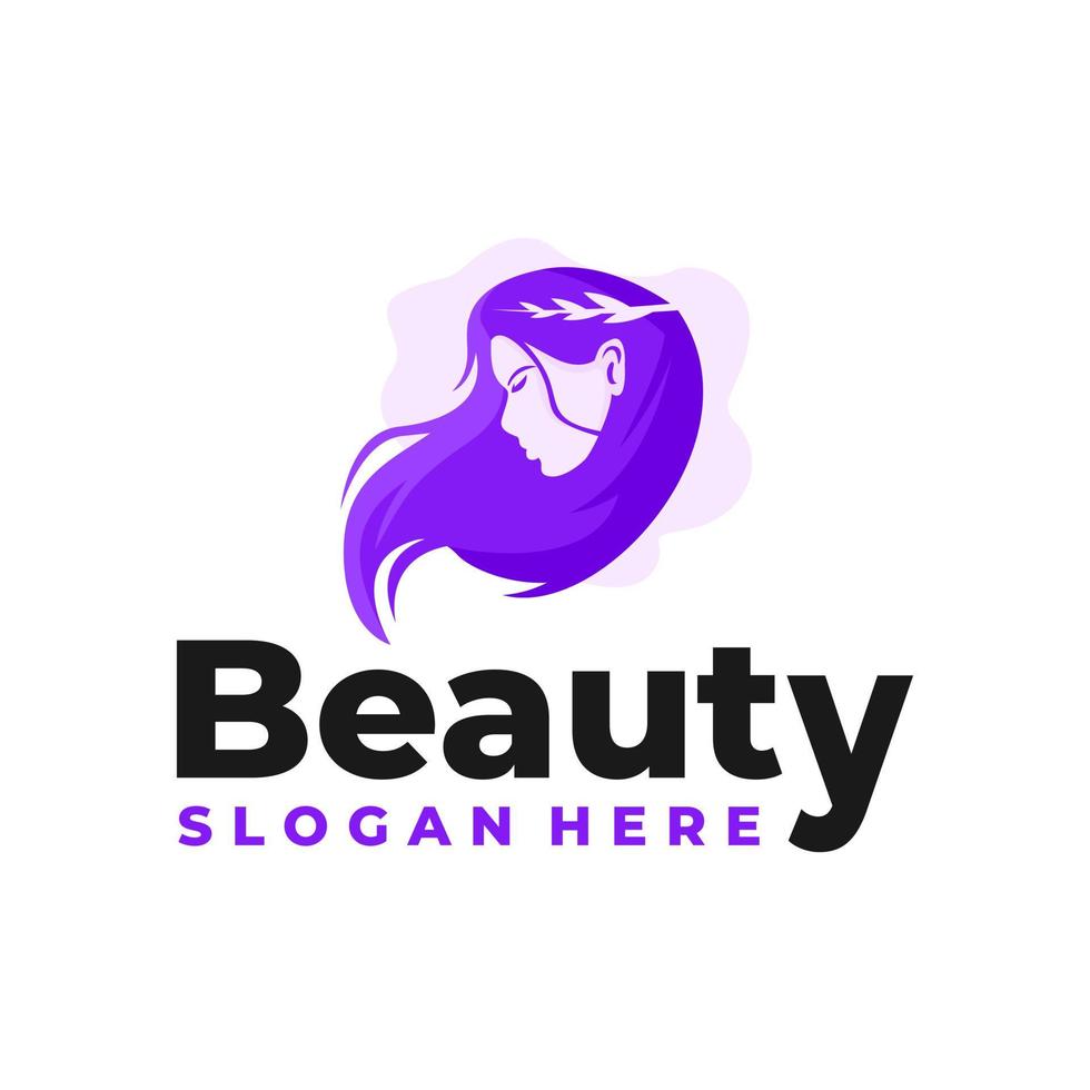 Beauty woman logo template vector