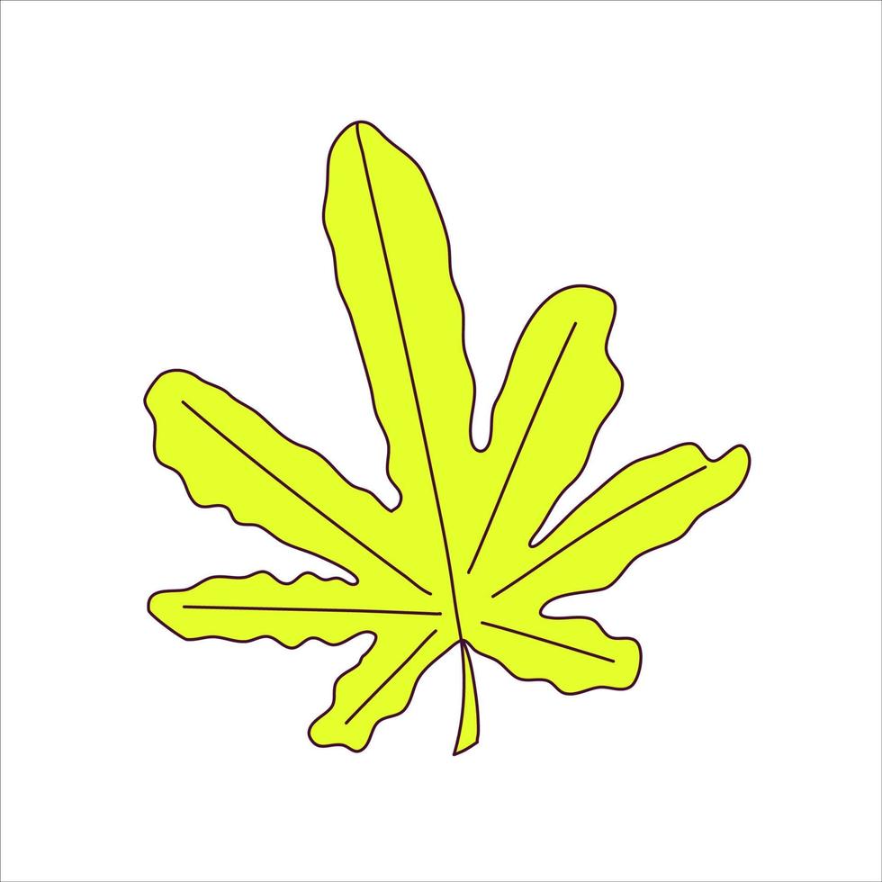 Trippy cannabis in cartoon style isolated on white background. Hippy rave groovy style y2k. Doodle vector illustration. Vector crazy illustration