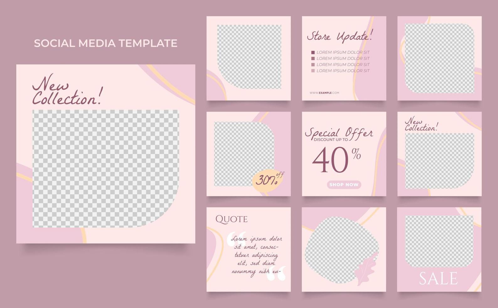 social media template banner fashion sale promotion vector