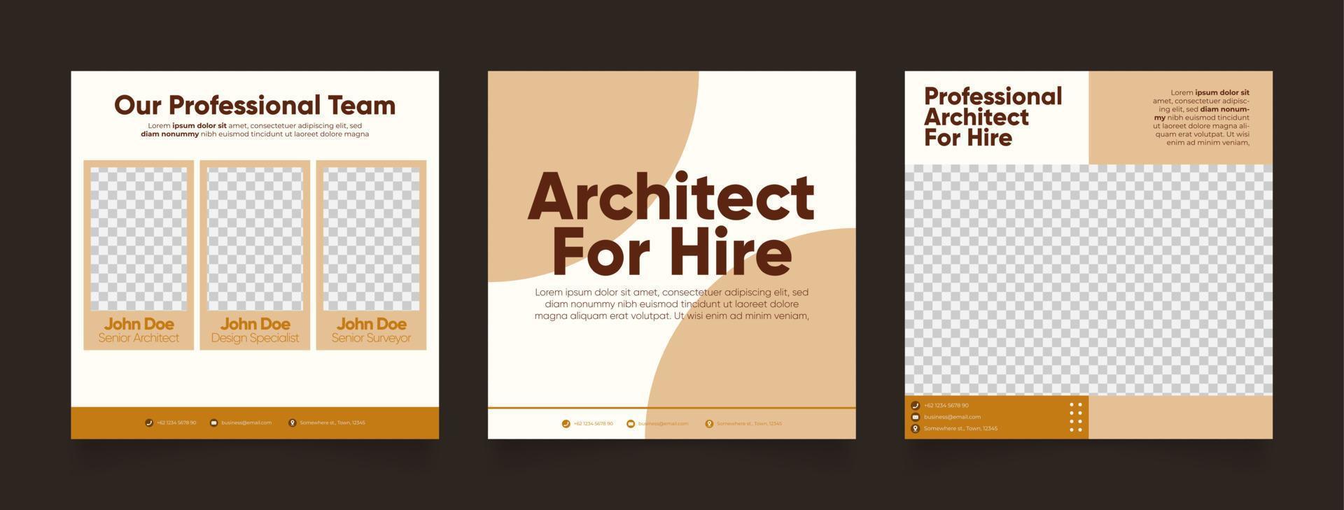 social media template banner house architecture service promotion vector