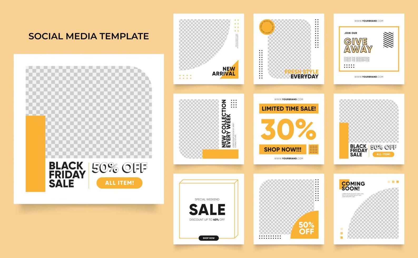 social media template banner blog fashion sale promotion vector