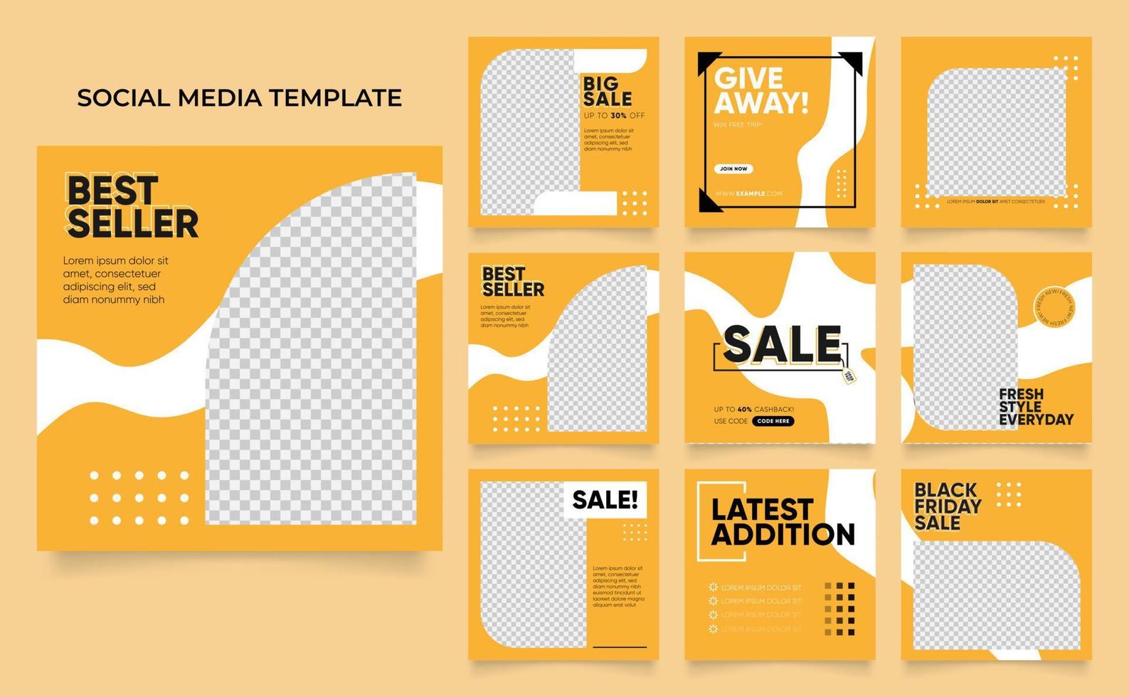 social media template banner blog fashion sale promotion vector