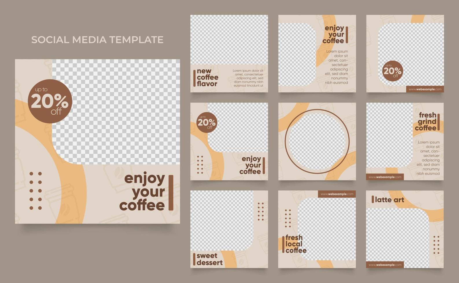 social media template banner blog coffee sale promotion vector