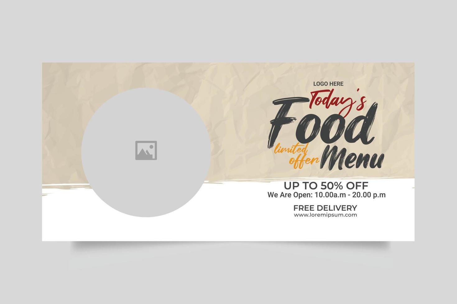 Modern food  web banner social media posr design vector